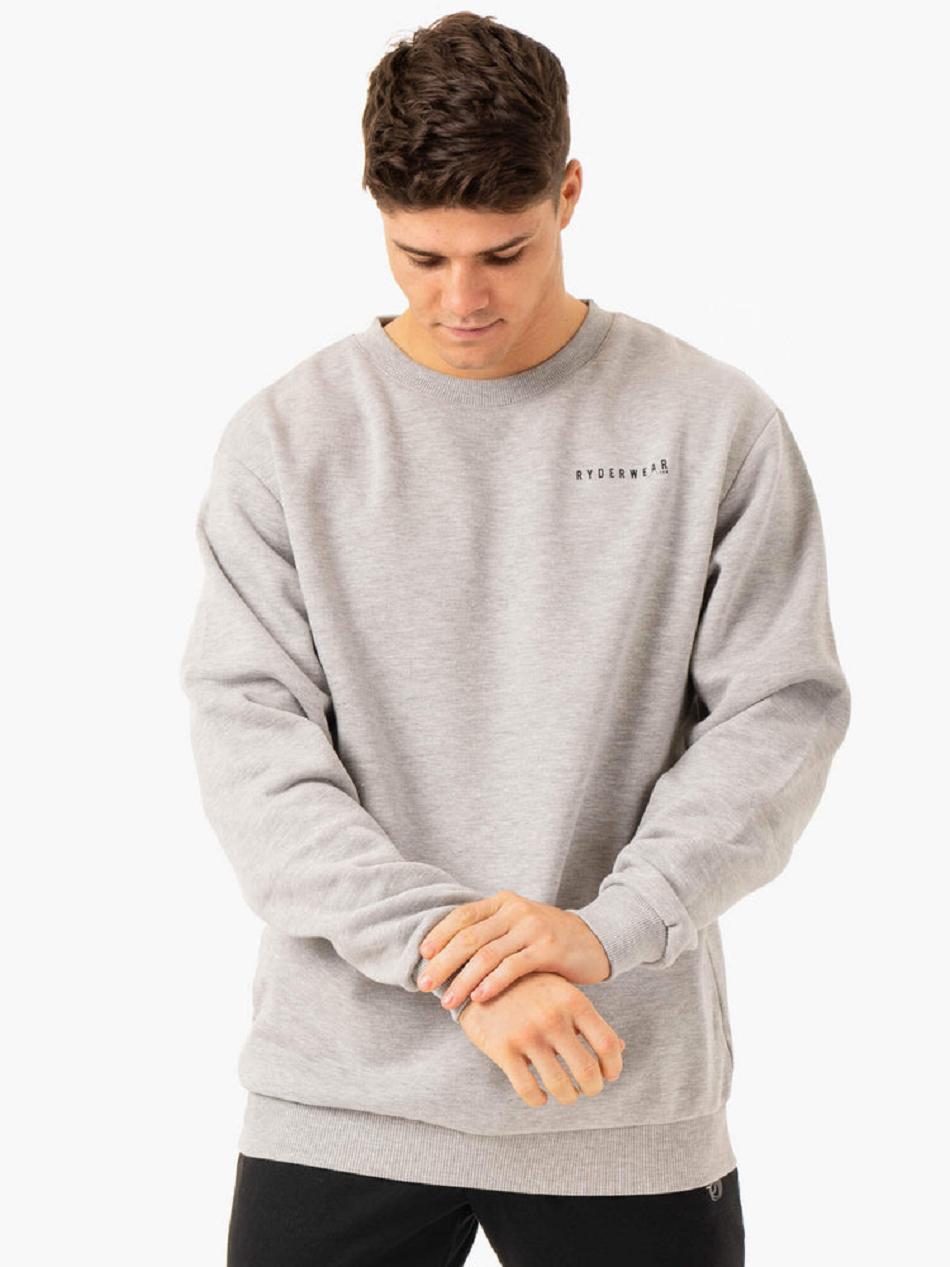 Grey Men\'s Ryderwear Pursuit Pullover Active Lounge | FG76350