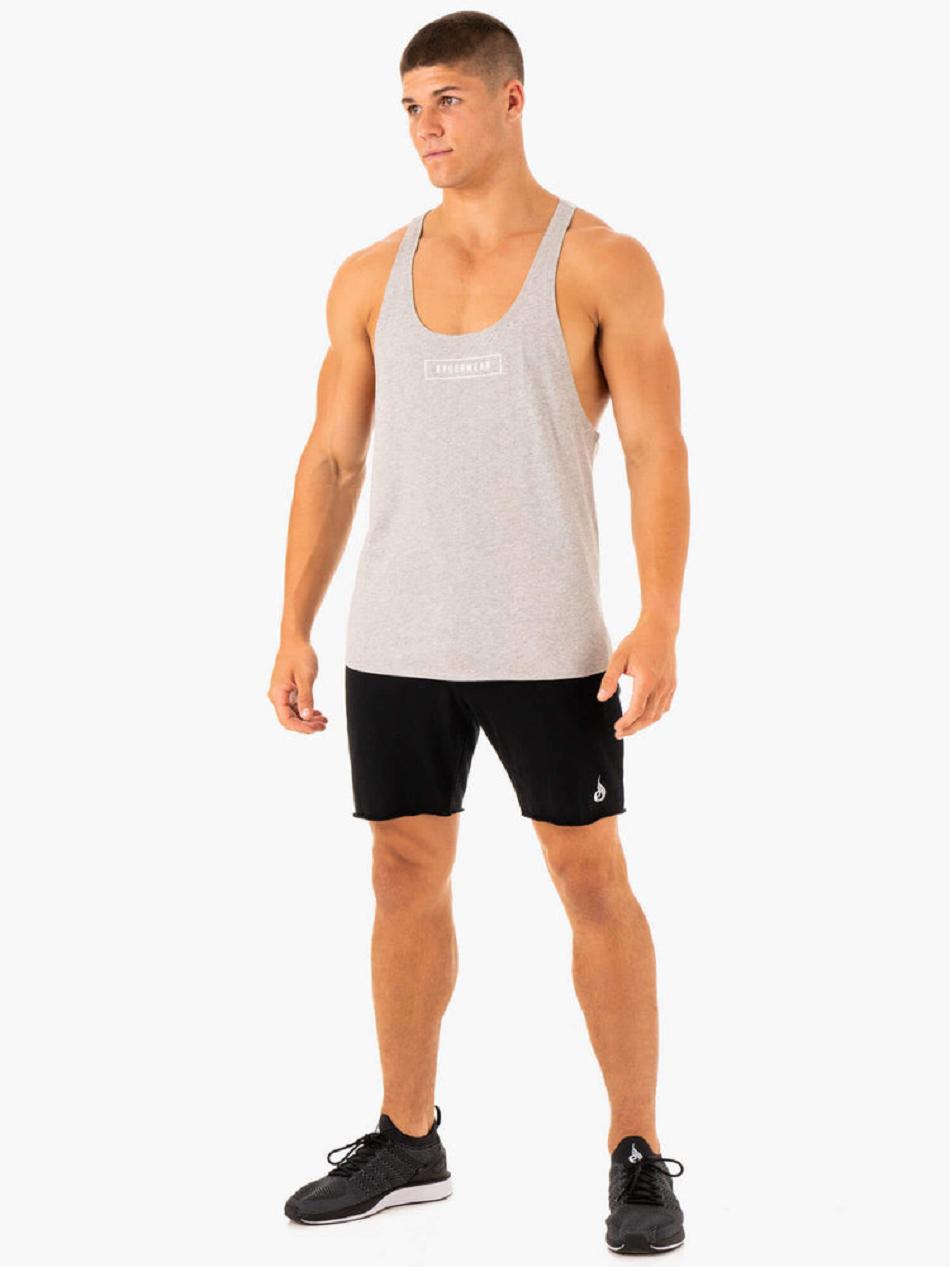 Grey Men's Ryderwear Recharge Stringer T-Back Tanks | 80FE87995