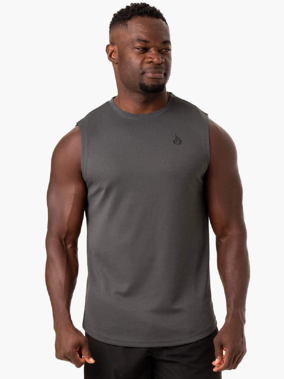 Grey Men's Ryderwear Reflex Mesh Baller Tanks | 85YR95224