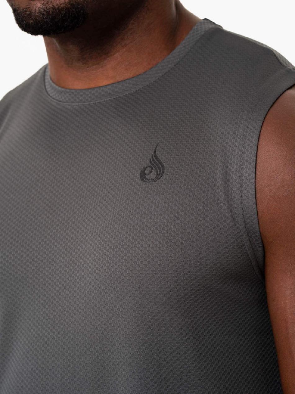 Grey Men's Ryderwear Reflex Mesh Baller Tanks | 85YR95224