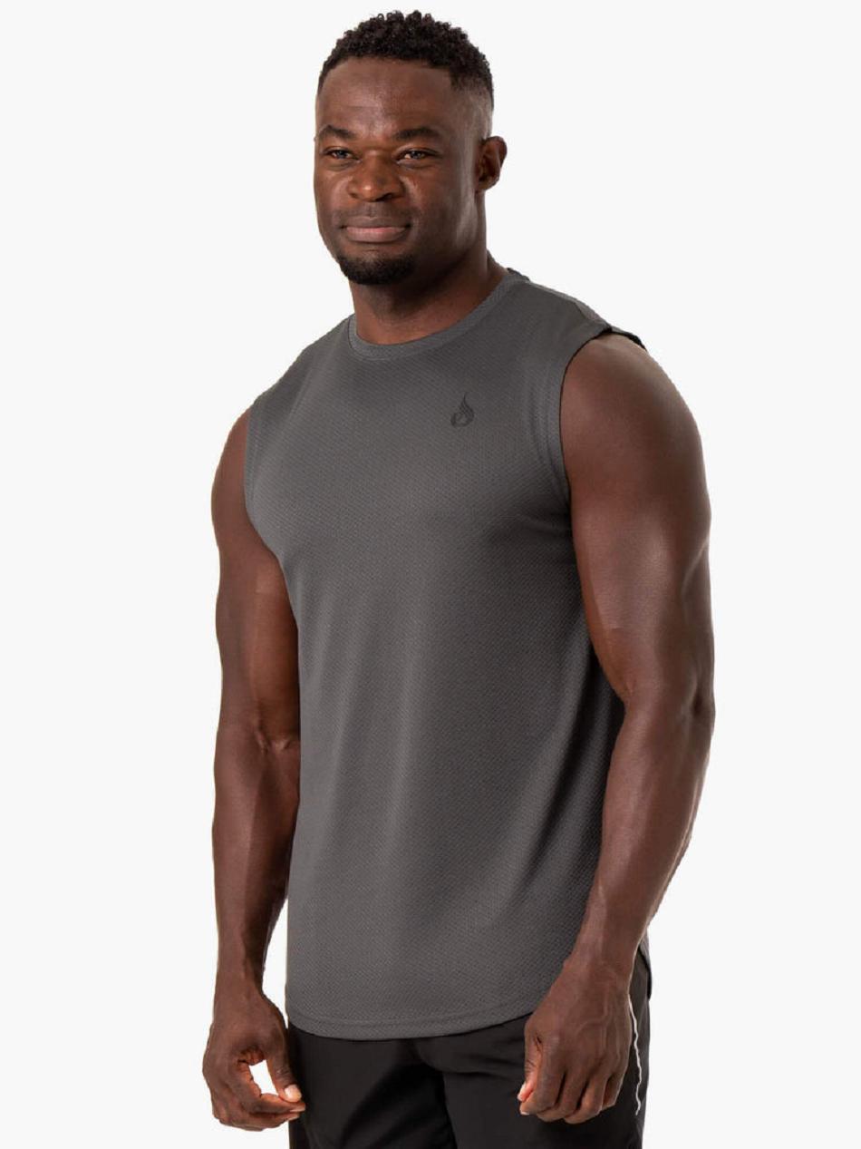 Grey Men\'s Ryderwear Reflex Mesh Baller Tanks | 85YR95224