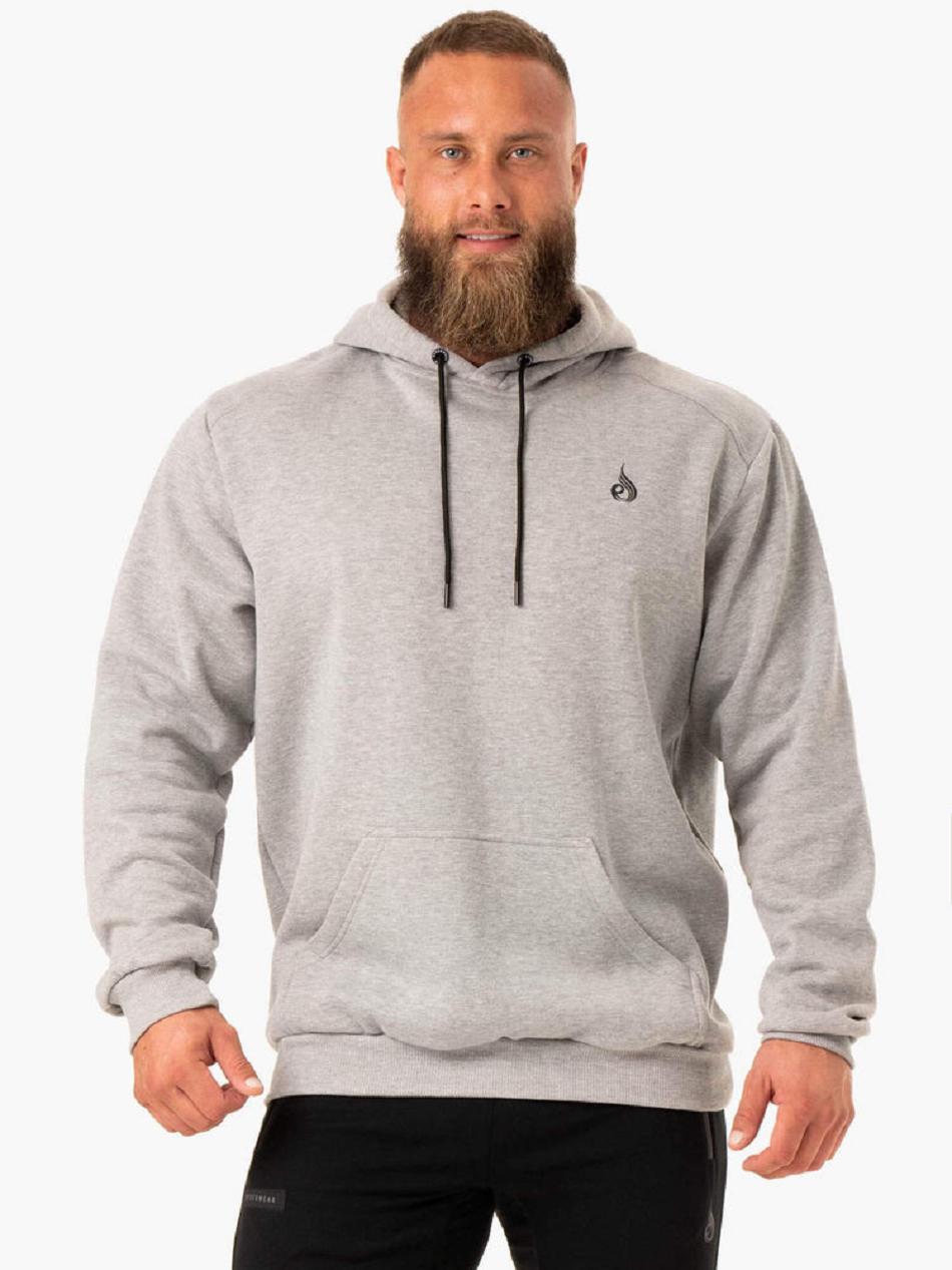 Grey Men's Ryderwear Reset Pullover Hoodie Top | 86RT25339