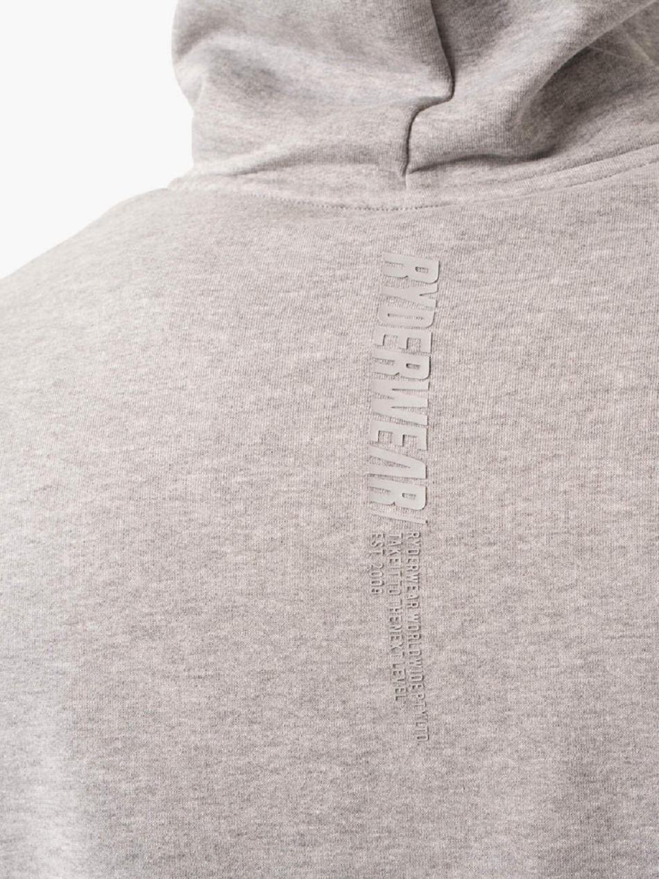 Grey Men's Ryderwear Reset Pullover Hoodie Top | 86RT25339