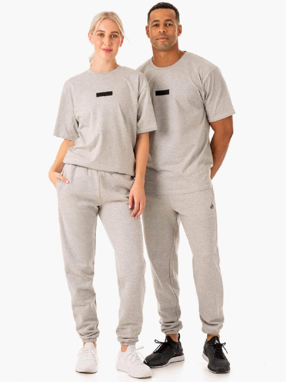 Grey Men\'s Ryderwear Unisex Oversized T-Shirt Active Lounge | 97YF78181