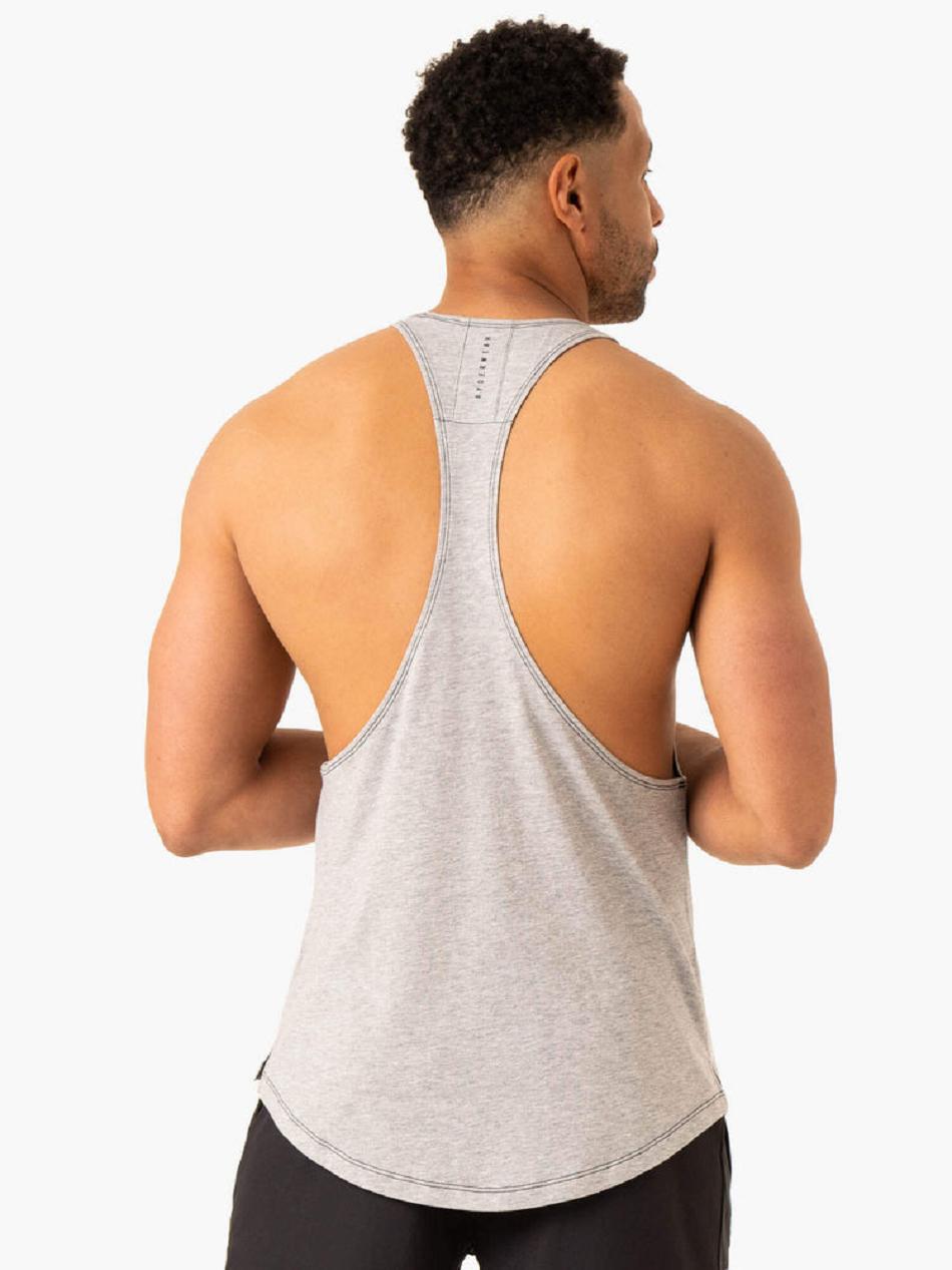 Grey Men's Ryderwear Vital Stringer T-Back Tanks | REH53016