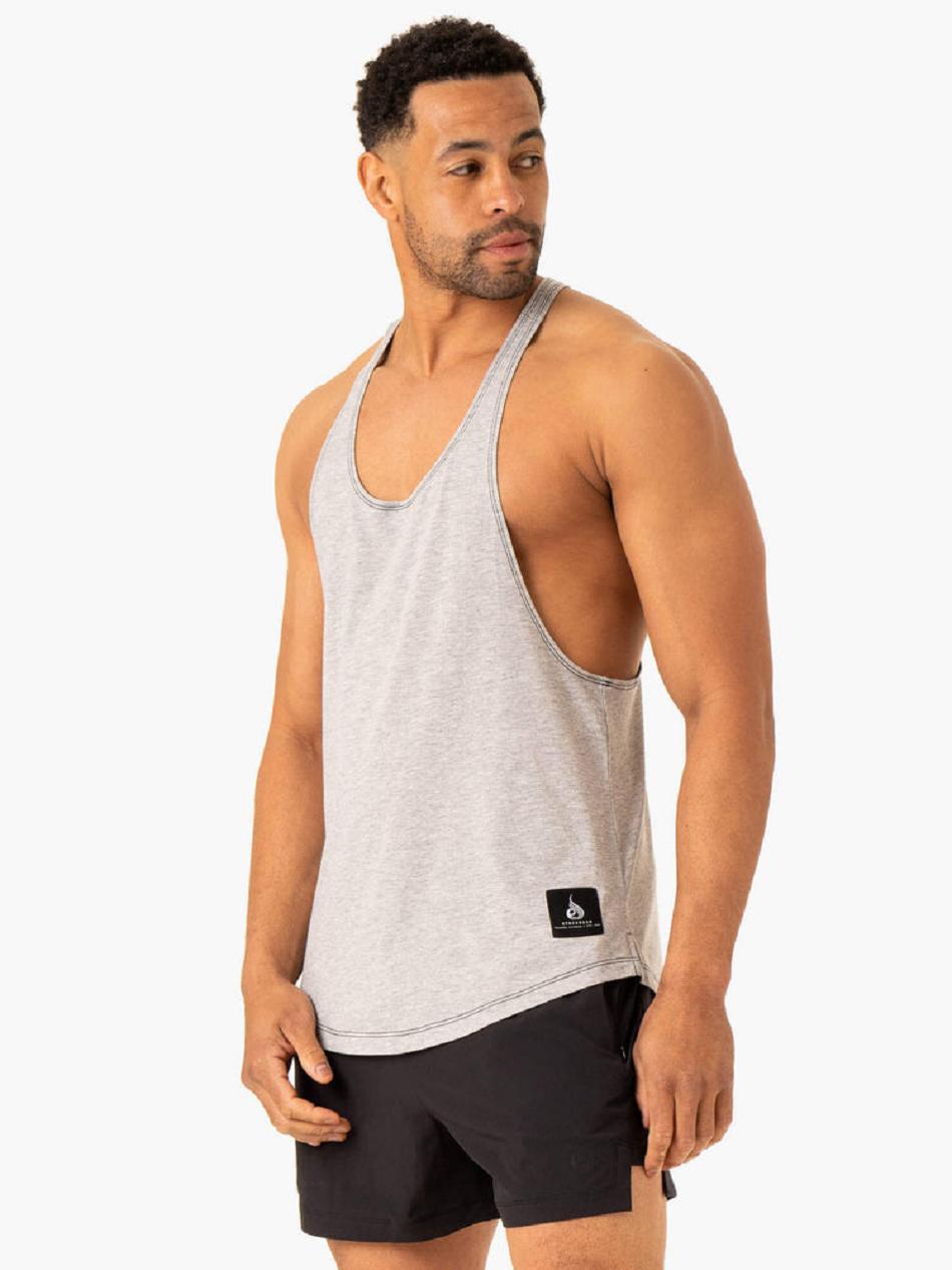 Grey Men's Ryderwear Vital Stringer T-Back Tanks | REH53016