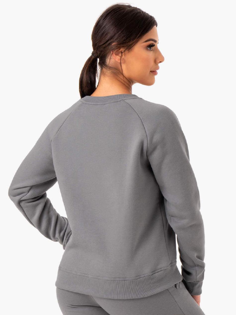 Grey Women's Ryderwear Adapt Boyfriend Sweater Top | 122IV79401