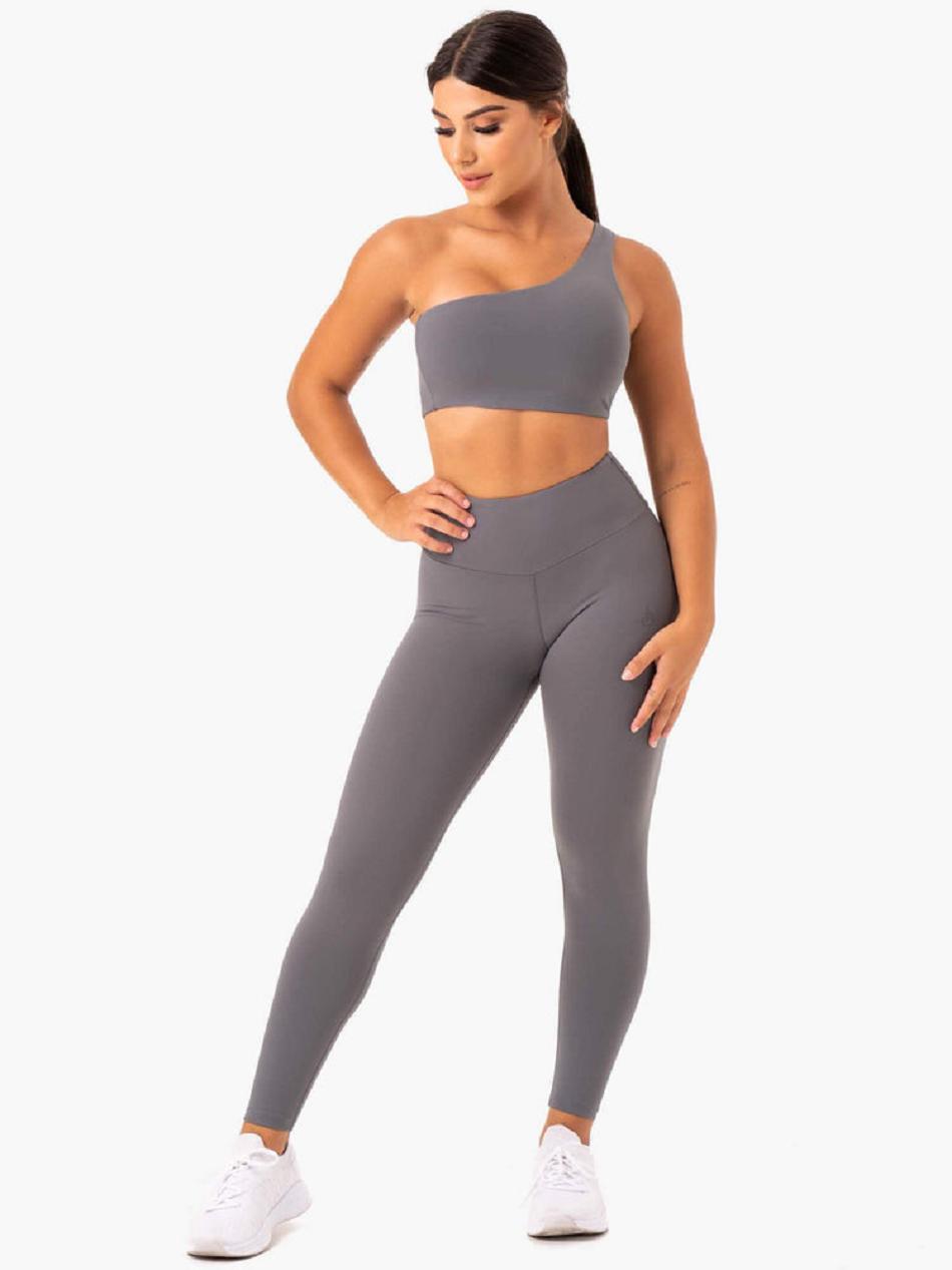 Grey Women's Ryderwear Adapt One Shoulder Sports Bras | GB5230043