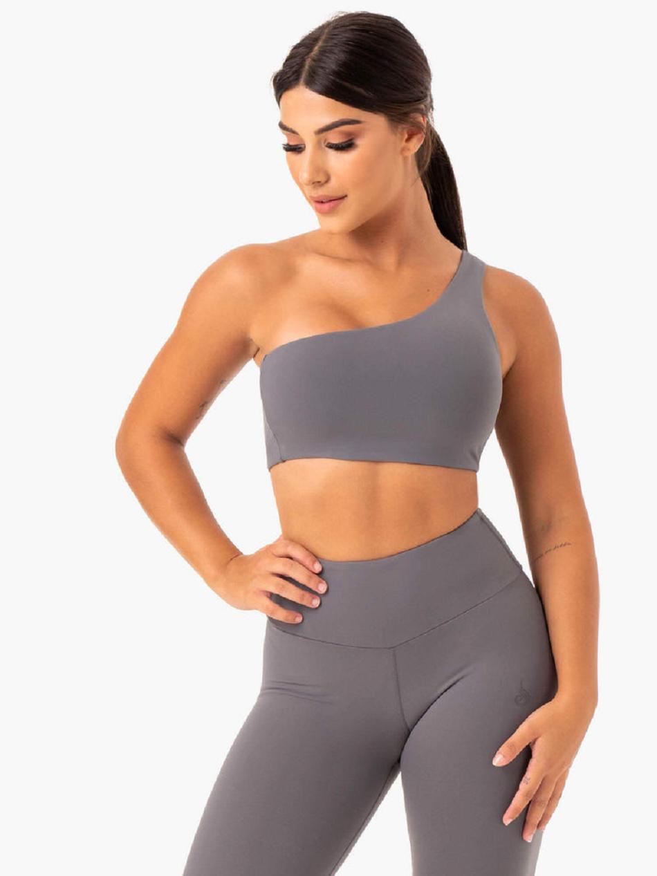 Grey Women\'s Ryderwear Adapt One Shoulder Sports Bras | GB5230043