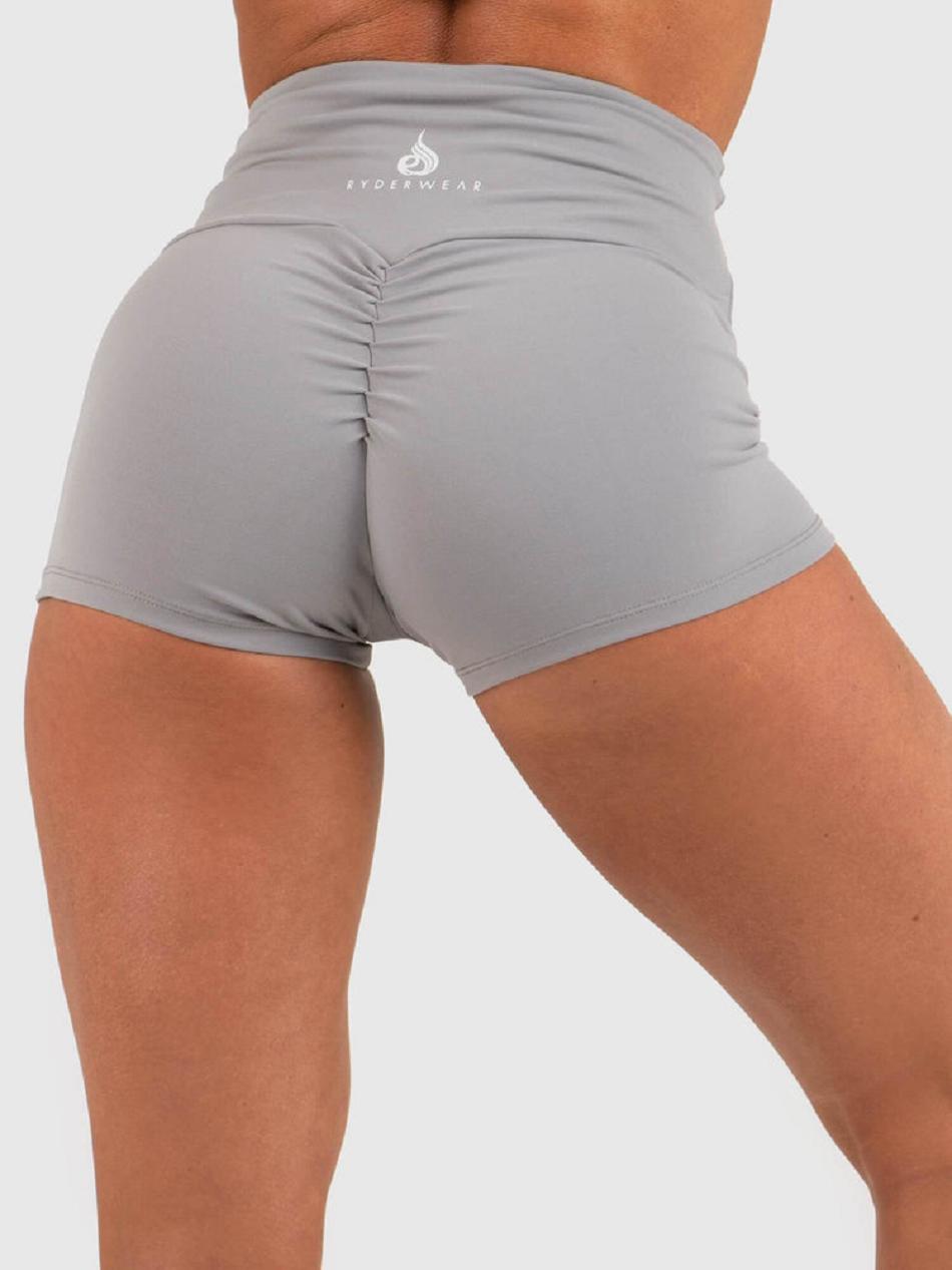 Grey Women's Ryderwear Animal Scrunch Bum Shorts | 49RW83268