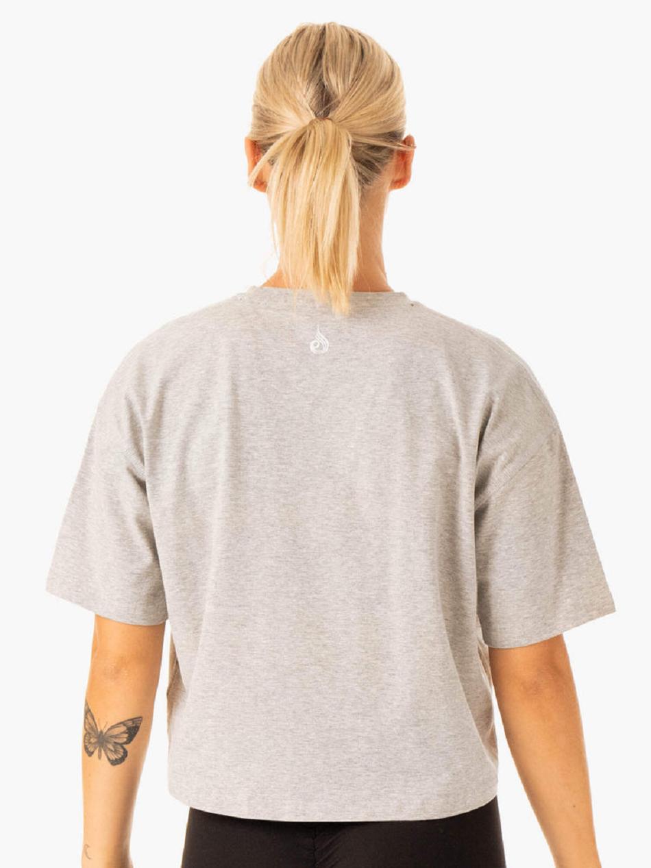 Grey Women's Ryderwear Edit T-Shirt Top | FG44308