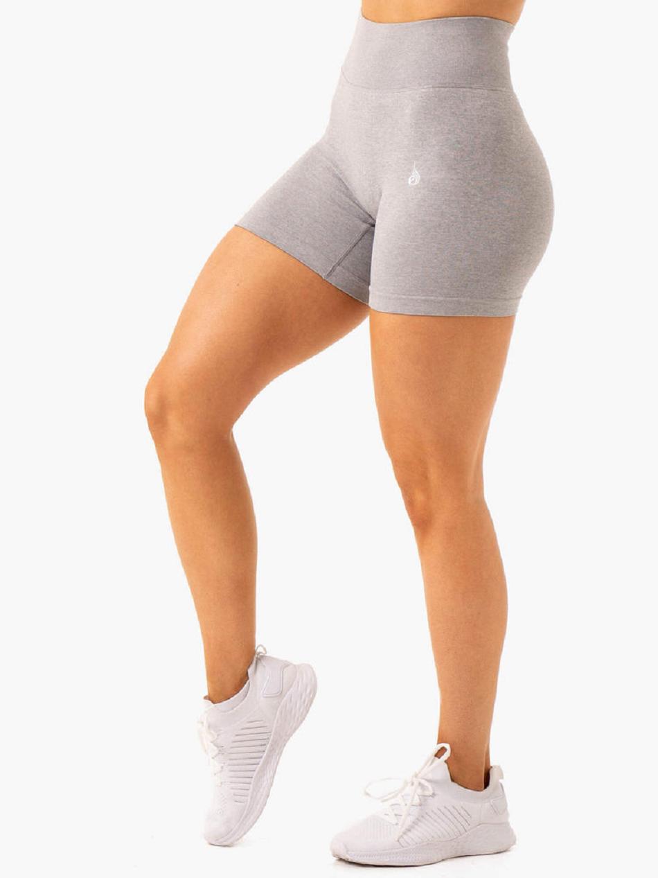 Grey Women's Ryderwear Essential Seamless Shorts | 143F93782