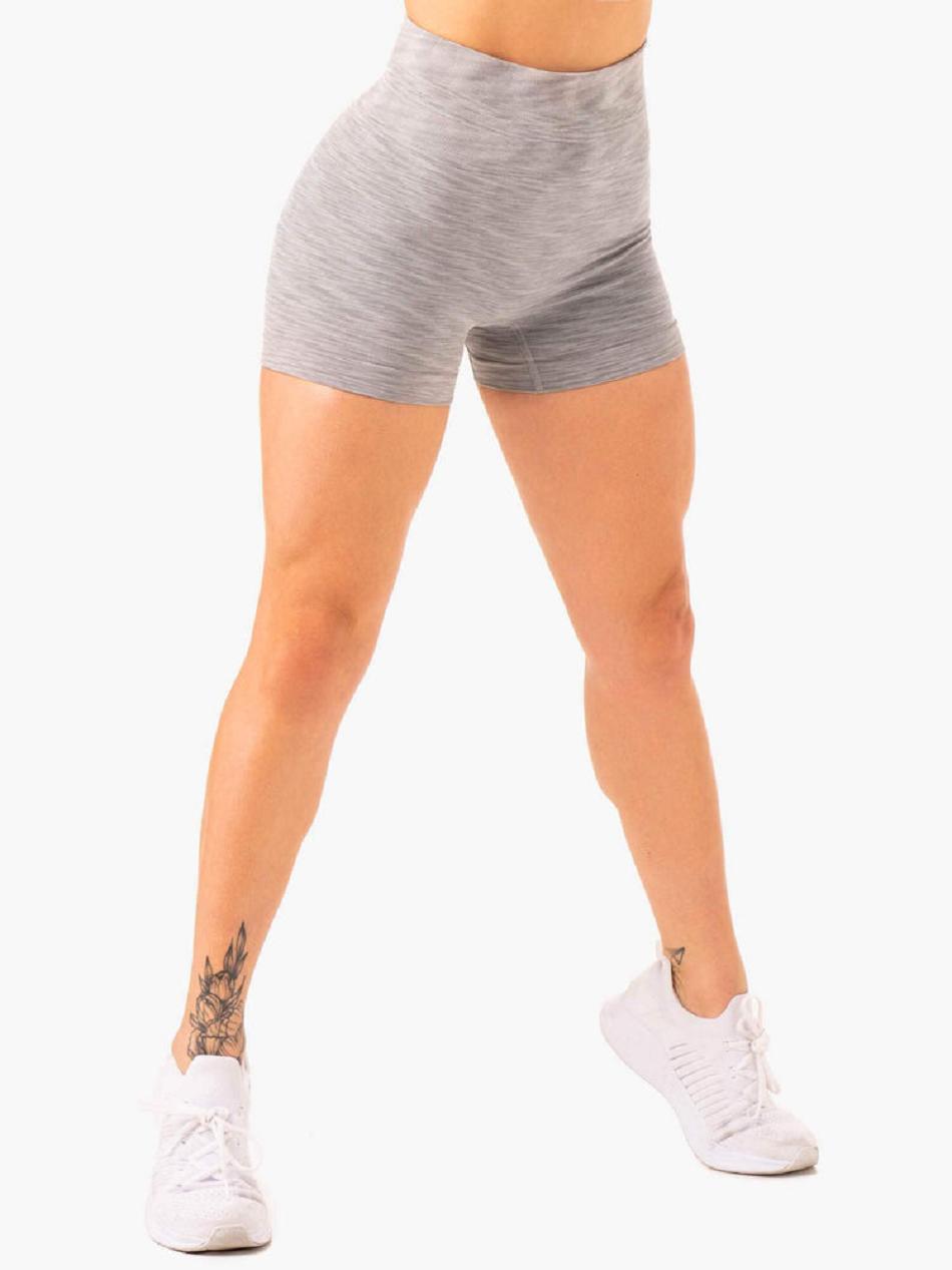 Grey Women's Ryderwear Evolve High Waisted Shorts Seamless | 95T88683