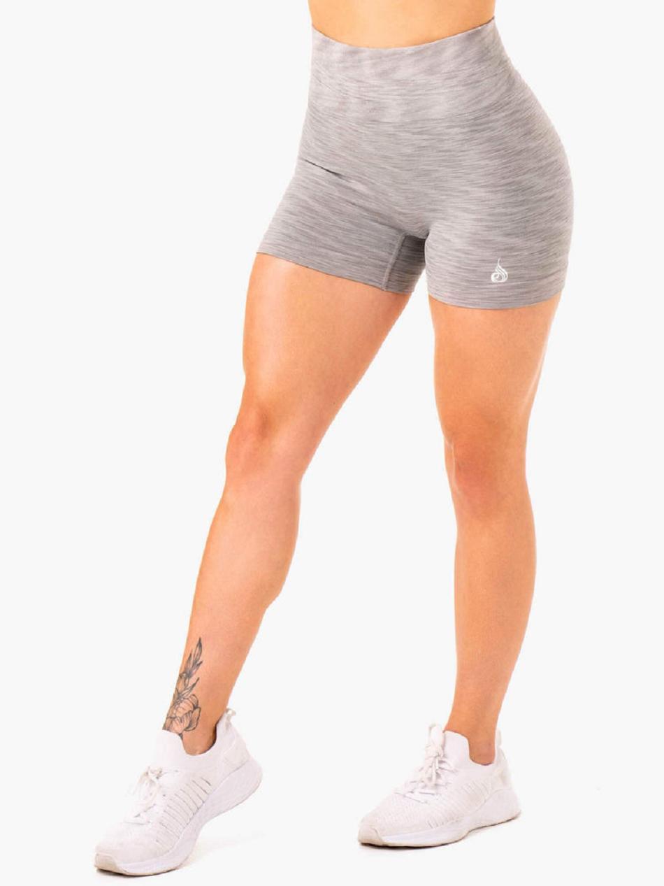 Grey Women\'s Ryderwear Evolve High Waisted Shorts Seamless | 95T88683