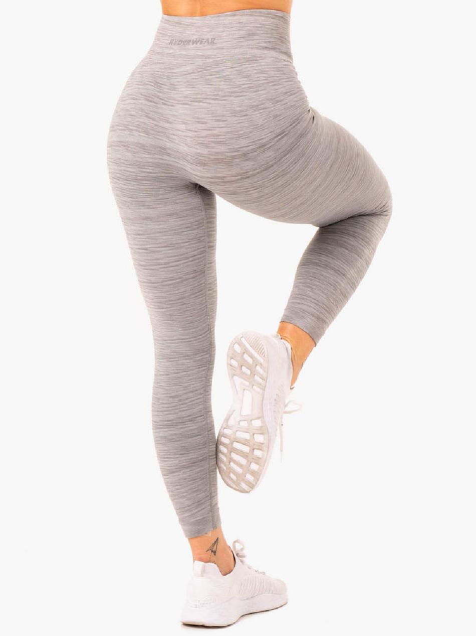 Grey Women's Ryderwear Evolve High Waisted Leggings Seamless | YGJ82817