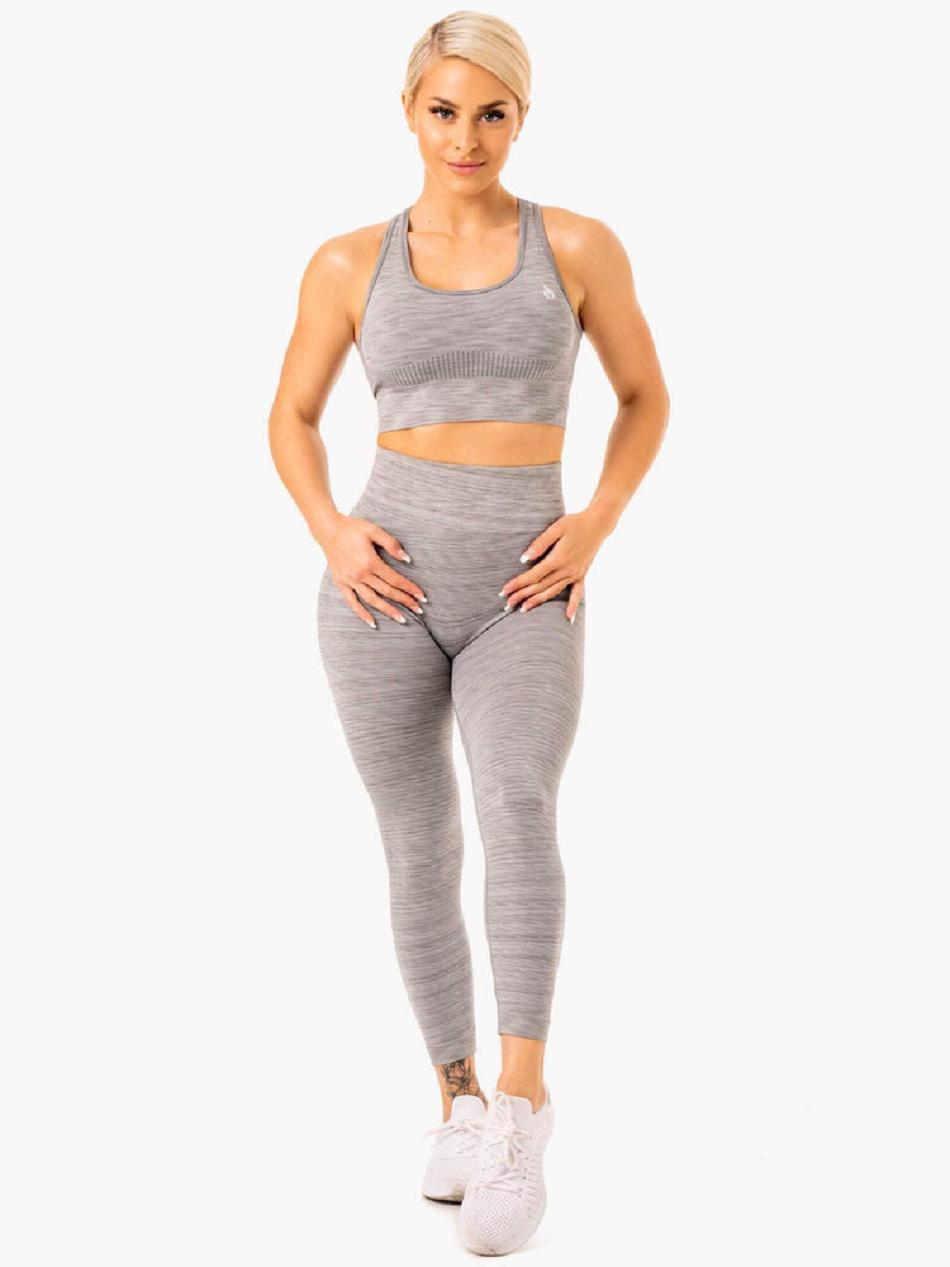 Grey Women's Ryderwear Evolve High Waisted Leggings Seamless | YGJ82817