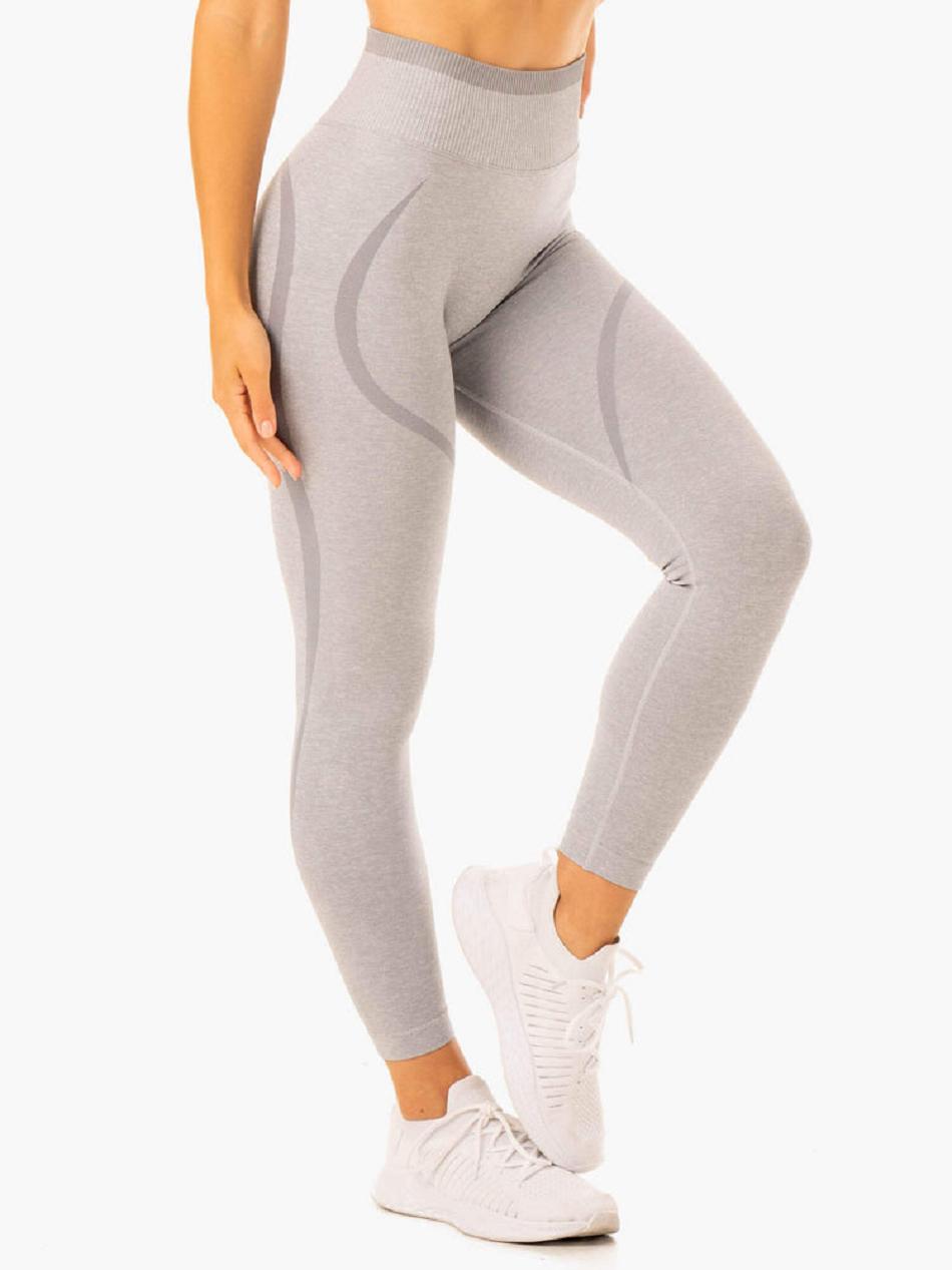 Grey Women's Ryderwear Excel High Waisted Leggings Seamless | 45EW24286