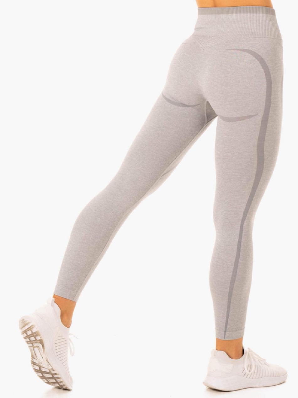 Grey Women\'s Ryderwear Excel High Waisted Leggings Seamless | 45EW24286