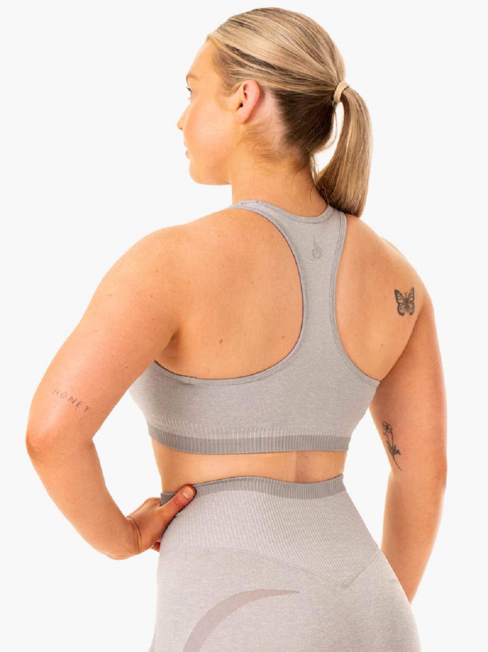 Grey Women's Ryderwear Excel Seamless Sports Bras | DF5222760