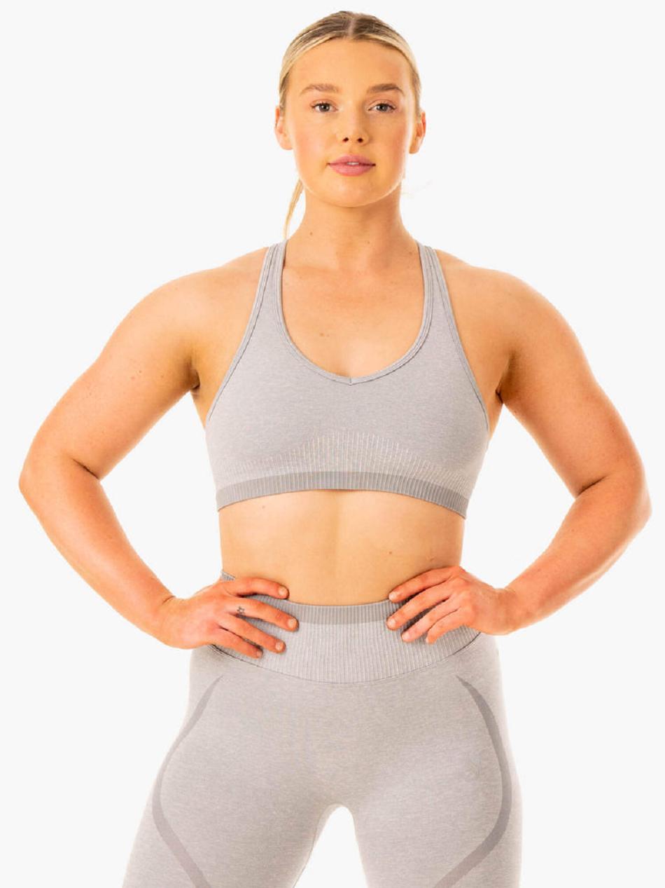 Grey Women\'s Ryderwear Excel Seamless Sports Bras | DF5222760