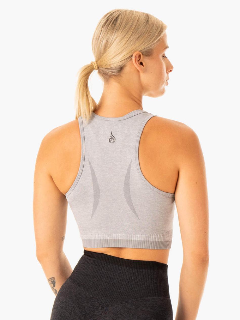 Grey Women's Ryderwear Excel Seamless Tanks | 67RC17117