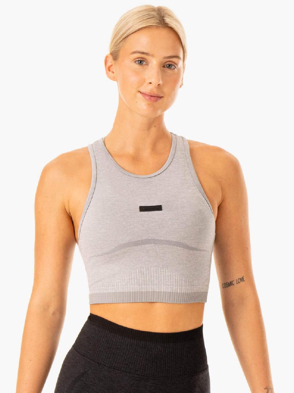 Grey Women's Ryderwear Excel Seamless Tanks | 67RC17117