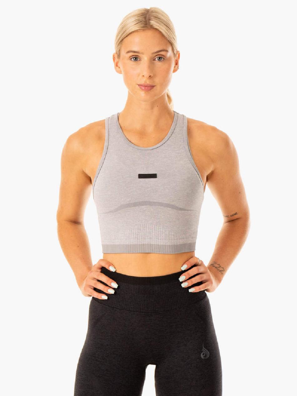 Grey Women\'s Ryderwear Excel Seamless Tanks | 67RC17117