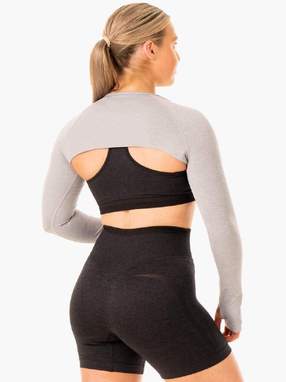 Grey Women's Ryderwear Excel Super Crop Seamless | 65Y4922534