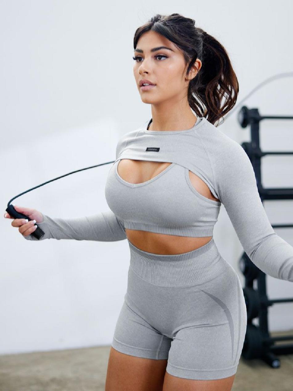 Grey Women\'s Ryderwear Excel Super Crop Seamless | 65Y4922534