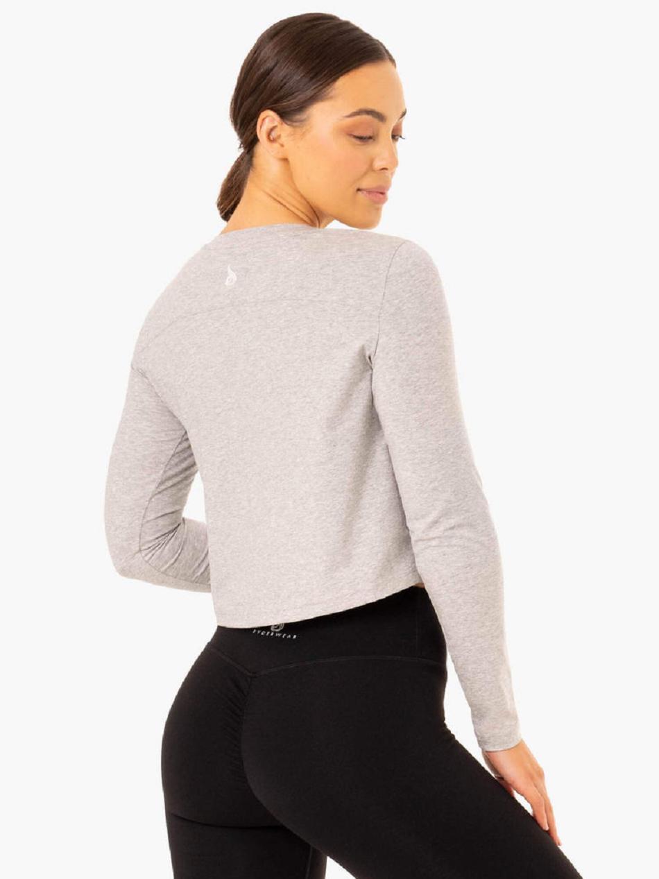 Grey Women's Ryderwear Foundation Long Sleeve Top Top | HR6038506