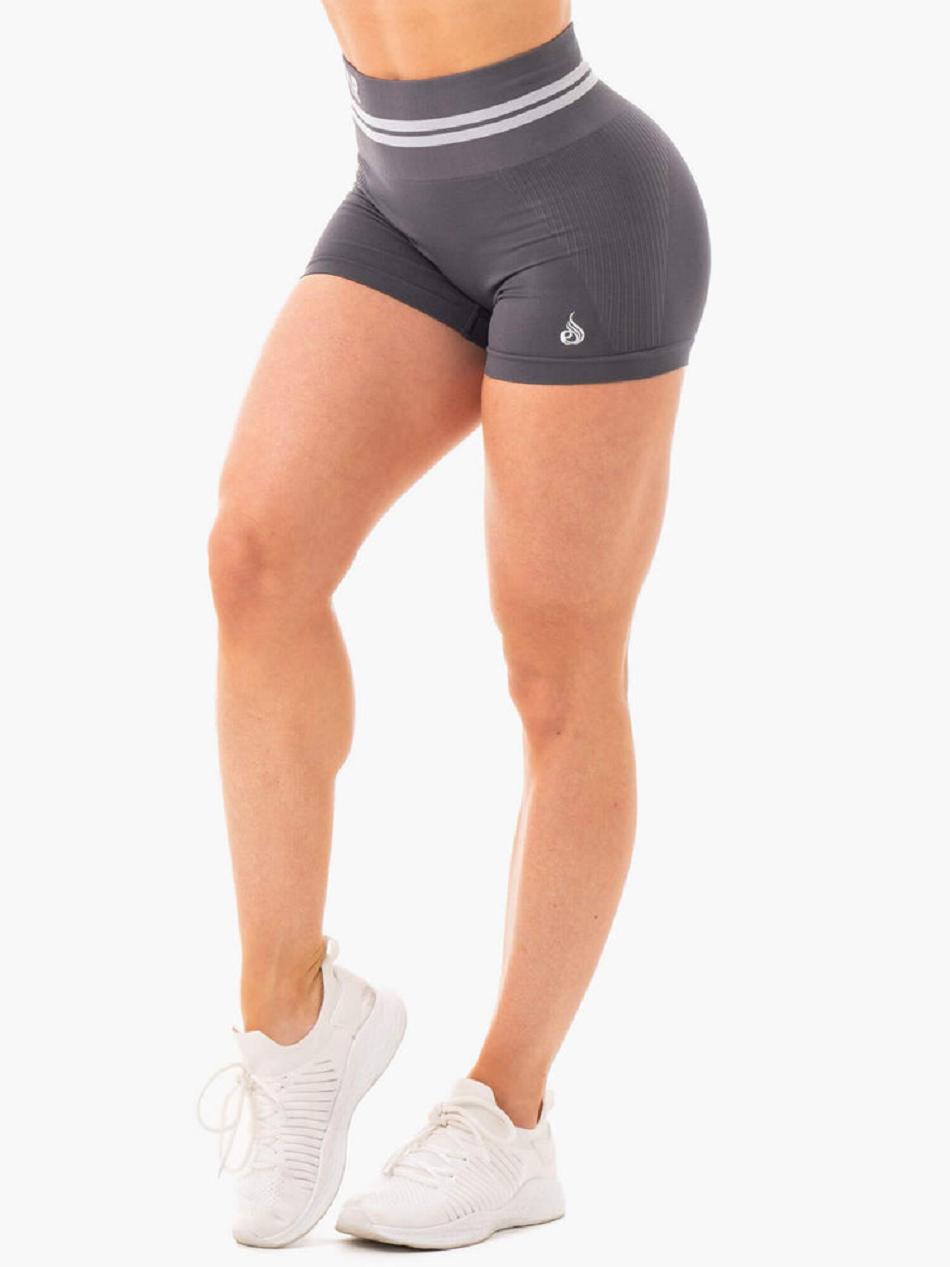 Grey Women\'s Ryderwear Freestyle High Waisted Shorts Seamless | 65Y4836286