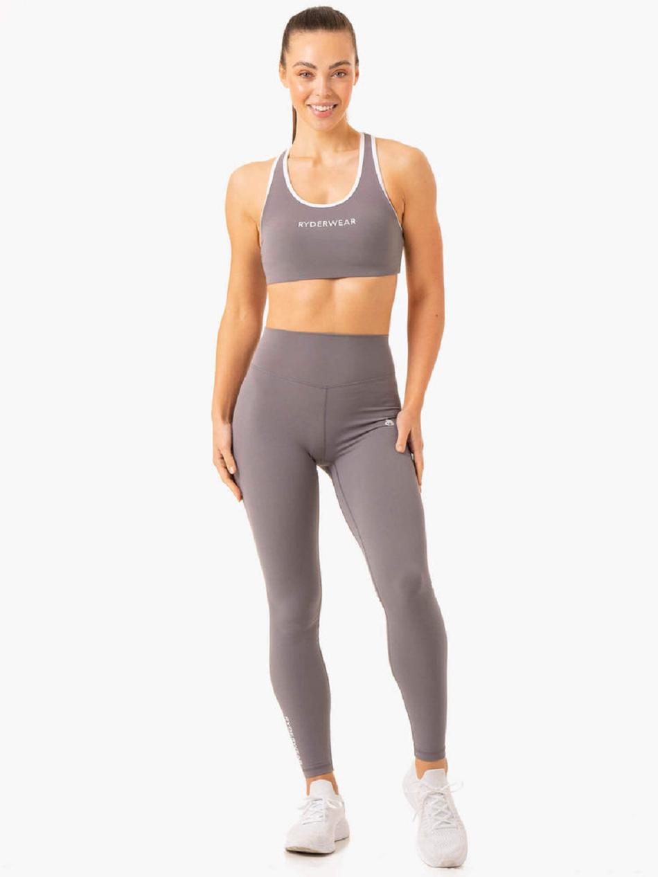 Grey Women's Ryderwear Frequency High Impact Sports Bras | TNTY88466