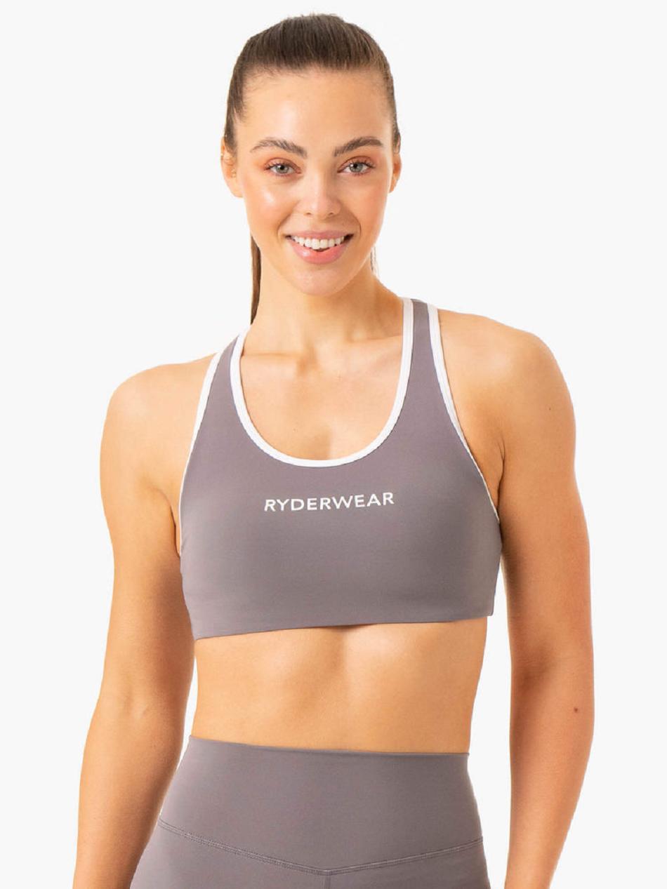 Grey Women\'s Ryderwear Frequency High Impact Sports Bras | TNTY88466