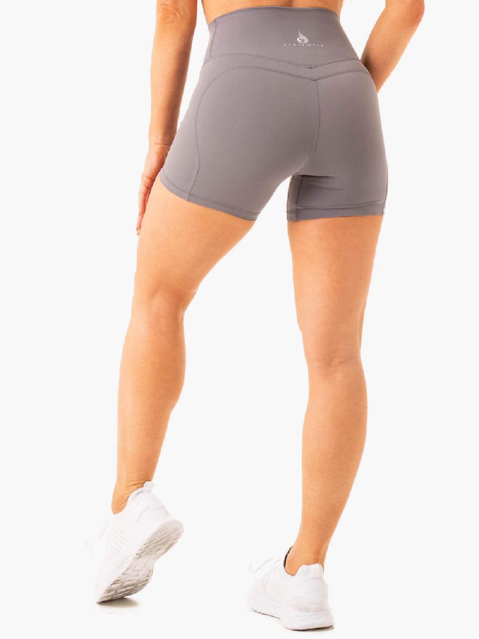 Grey Women's Ryderwear Frequency High Waisted Shorts | MT4998918