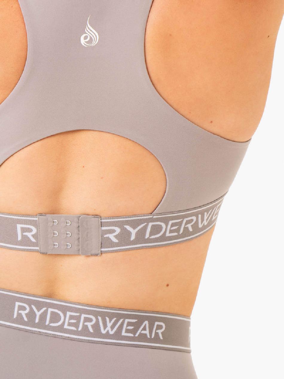 Grey Women's Ryderwear Level Up High Impact Sports Bras | GB5153661