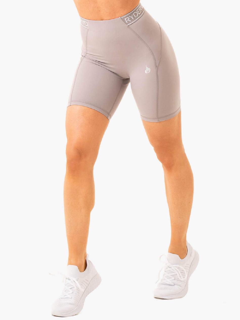 Grey Women\'s Ryderwear Level Up High Waisted Scrunch Shorts | 49FE96501