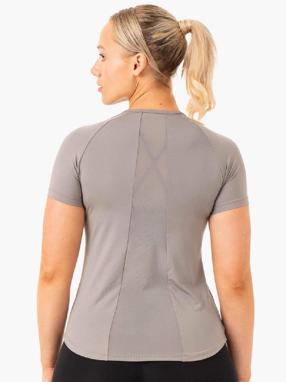 Grey Women's Ryderwear Level Up Training T-shirt | 109S17157