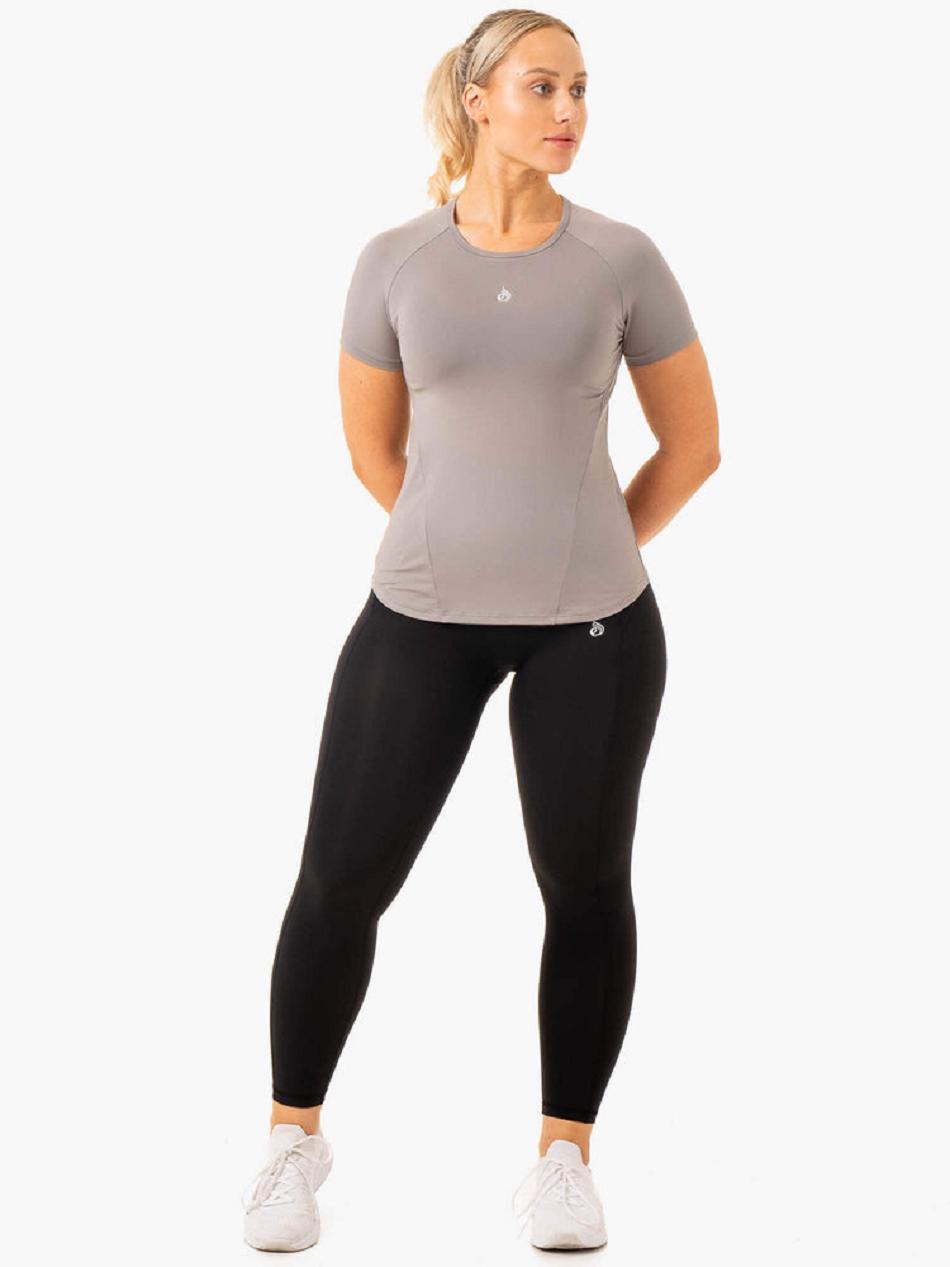 Grey Women's Ryderwear Level Up Training T-shirt | 109S17157