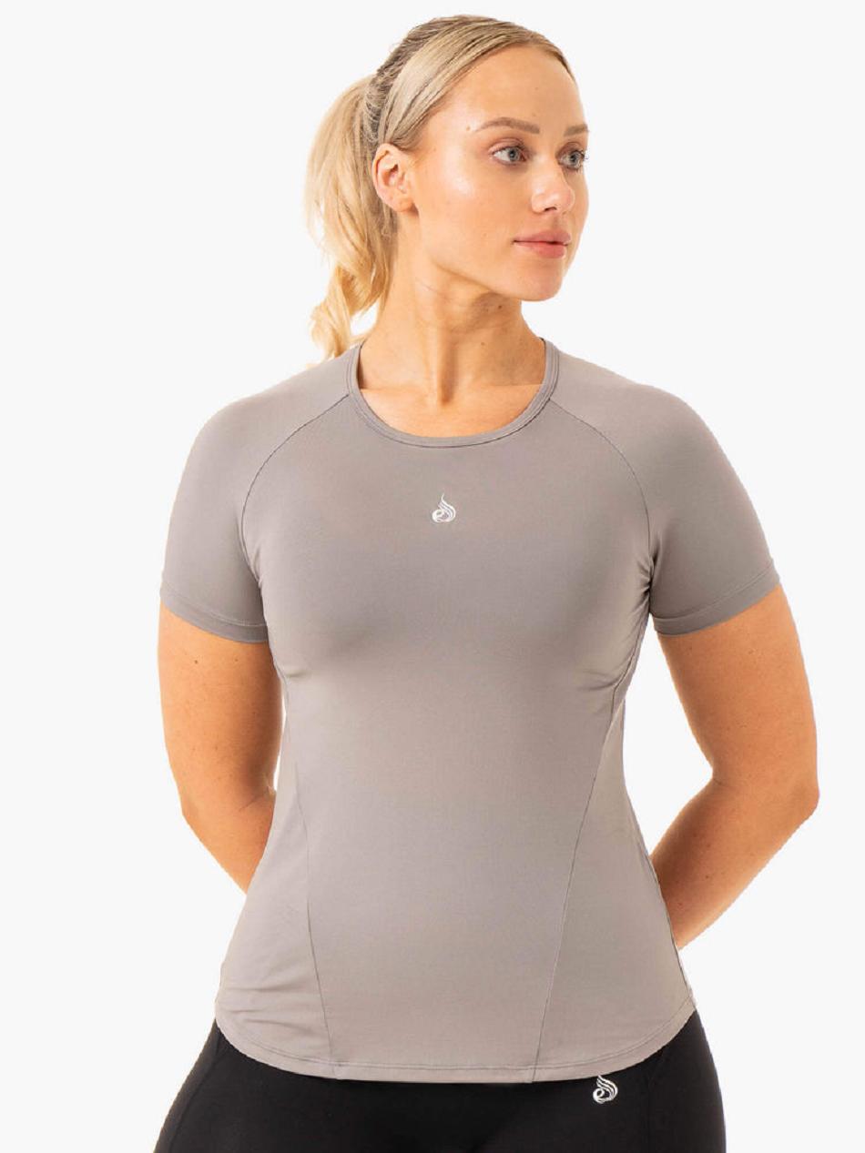 Grey Women\'s Ryderwear Level Up Training T-shirt | 109S17157