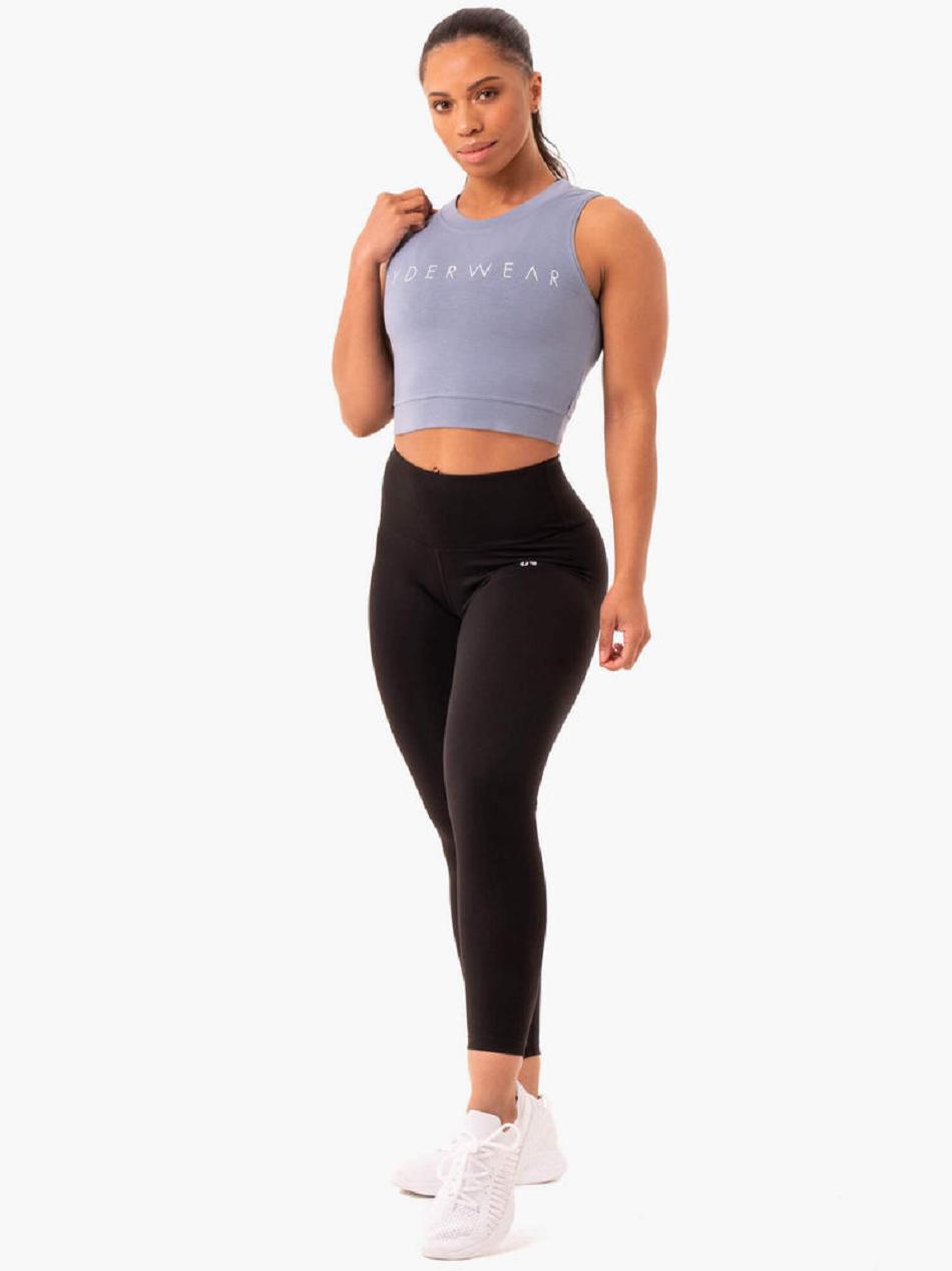 Grey Women's Ryderwear Motion Crop Tanks | A2X59690