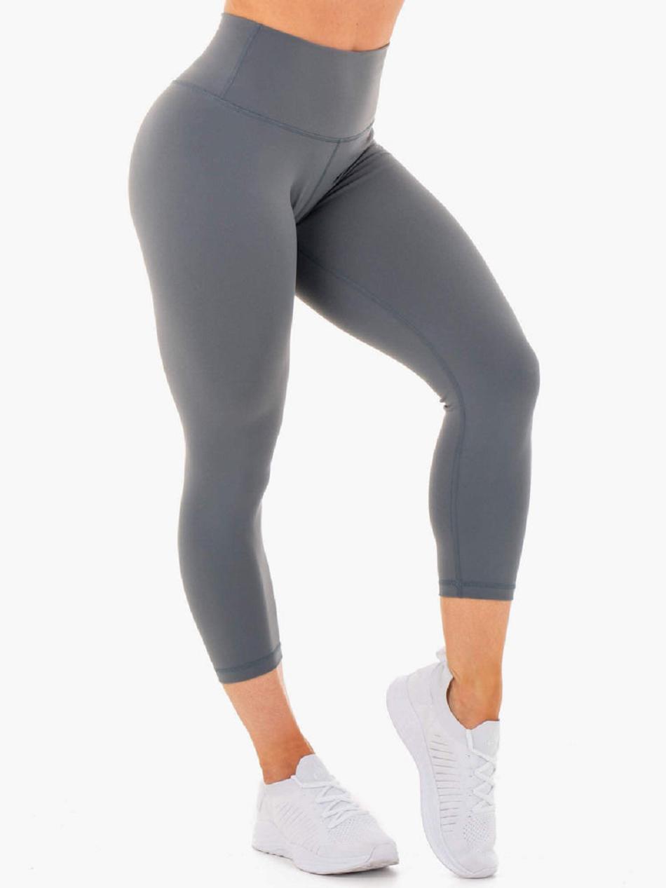 Grey Women's Ryderwear Motion High Waisted 7/8 Leggings | 41ES56162