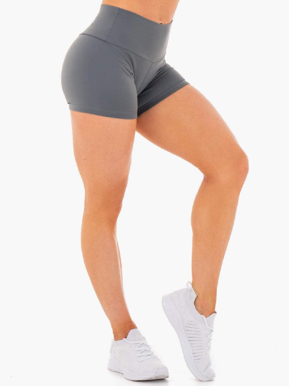 Grey Women's Ryderwear Motion High Waisted Shorts | FR4987538