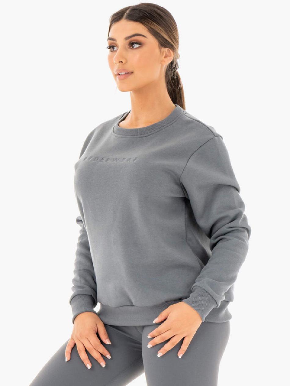 Grey Women's Ryderwear Motion Oversized Sweater Active Lounge | 115S75846