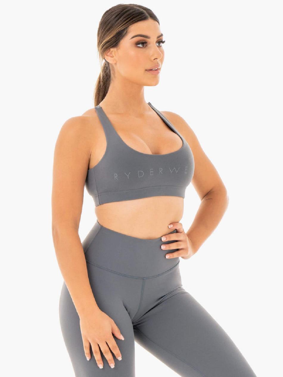 Grey Women's Ryderwear Motion Sports Bras | A2X64956