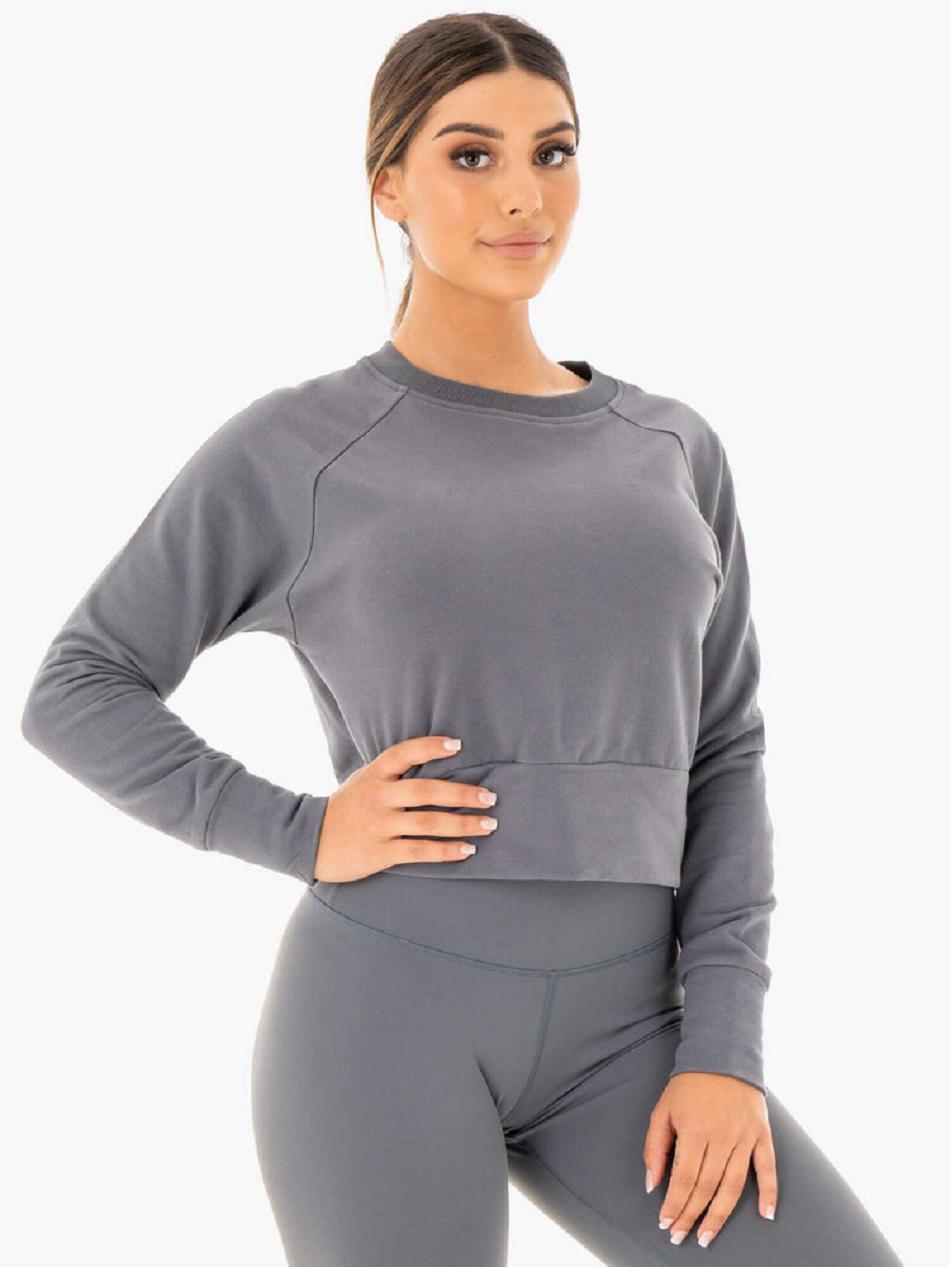 Grey Women's Ryderwear Motion Sweater Active Lounge | G2T38922