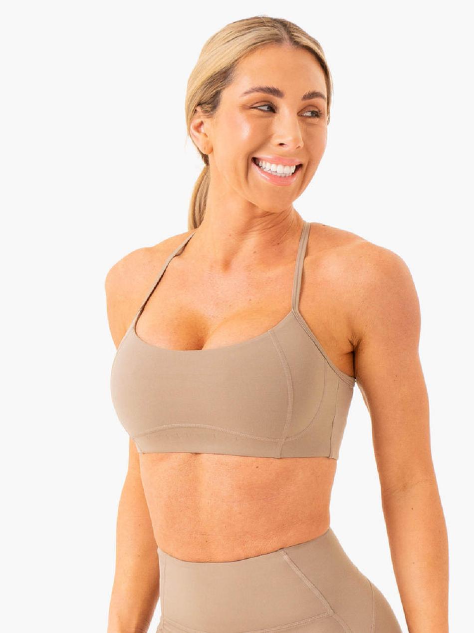 Grey Women's Ryderwear NKD Frame Sports Bras | HY5527501