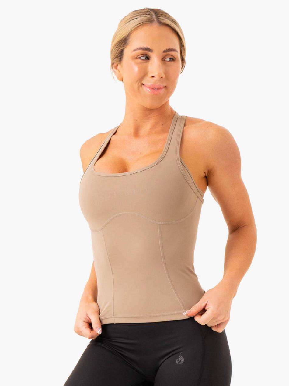 Grey Women's Ryderwear NKD Frame Tank Top | 65ES38298