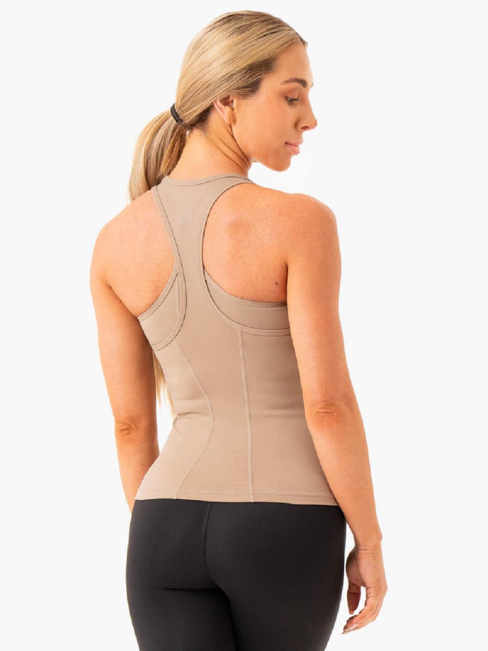 Grey Women's Ryderwear NKD Frame Tank Top | 65ES38298