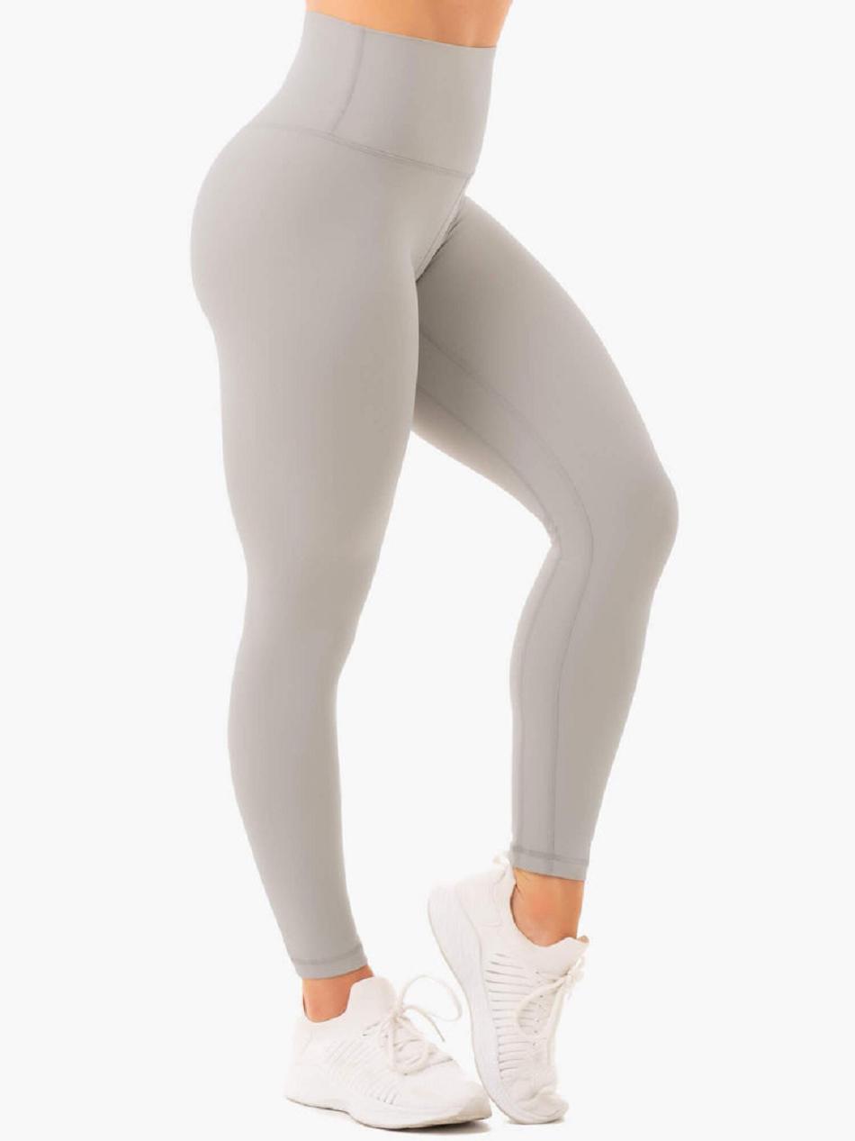 Grey Women's Ryderwear NKD High Waisted Leggings | 115DF32564