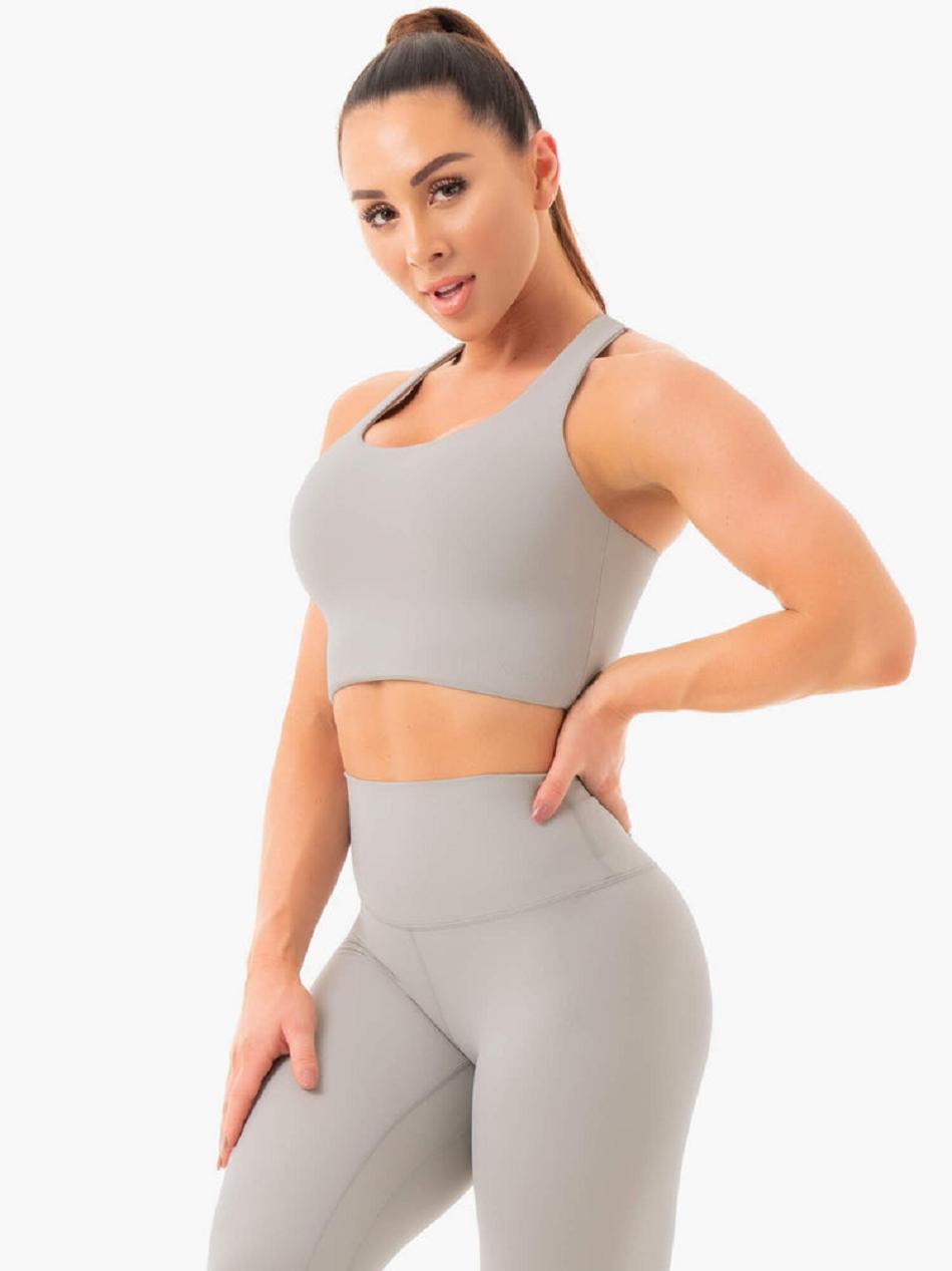 Grey Women's Ryderwear NKD Sports Bras | 57EW16983